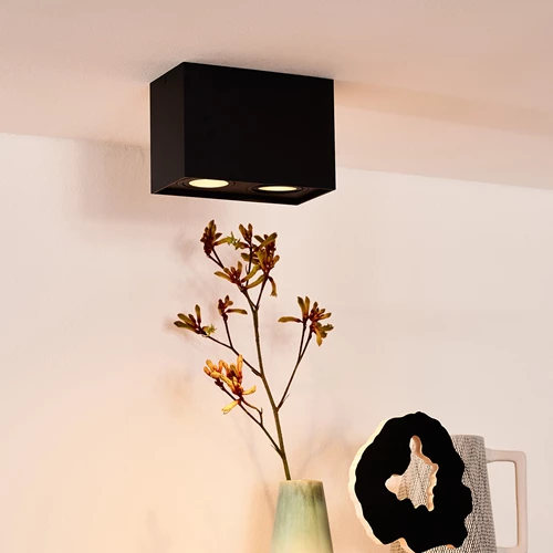 Lucide TUBE - Spot plafond - 2xGU10 - Noir - ambiance 1